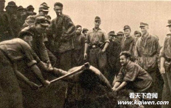 实拍纳粹的骇人暴行用斧头用锯将人斩首(组图)