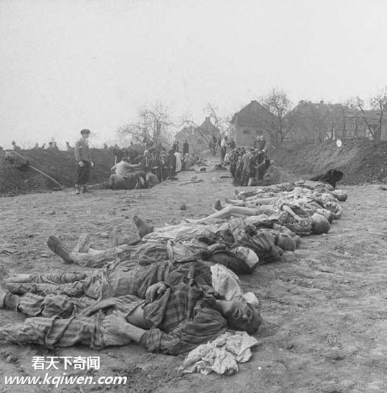再现纳粹集中营惨状:美军解放后掩埋尸体(组图)